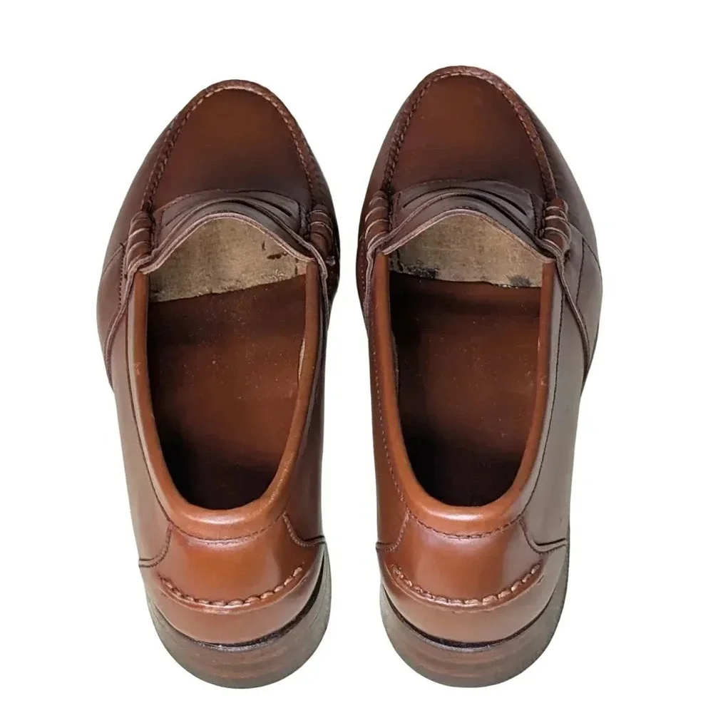 Polo Ralph Lauren Bench Made USA Admiralty Beefroll Penny Loafers Sz 9 NIB - Picture 11 of 14